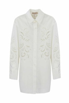 TwinSet Oversized Poplin Shirt With Embroidery