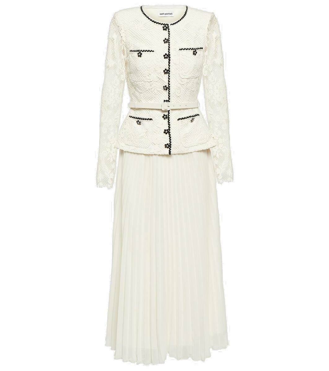 Self-Portrait Lace and chiffon midi dress Self-Portrait