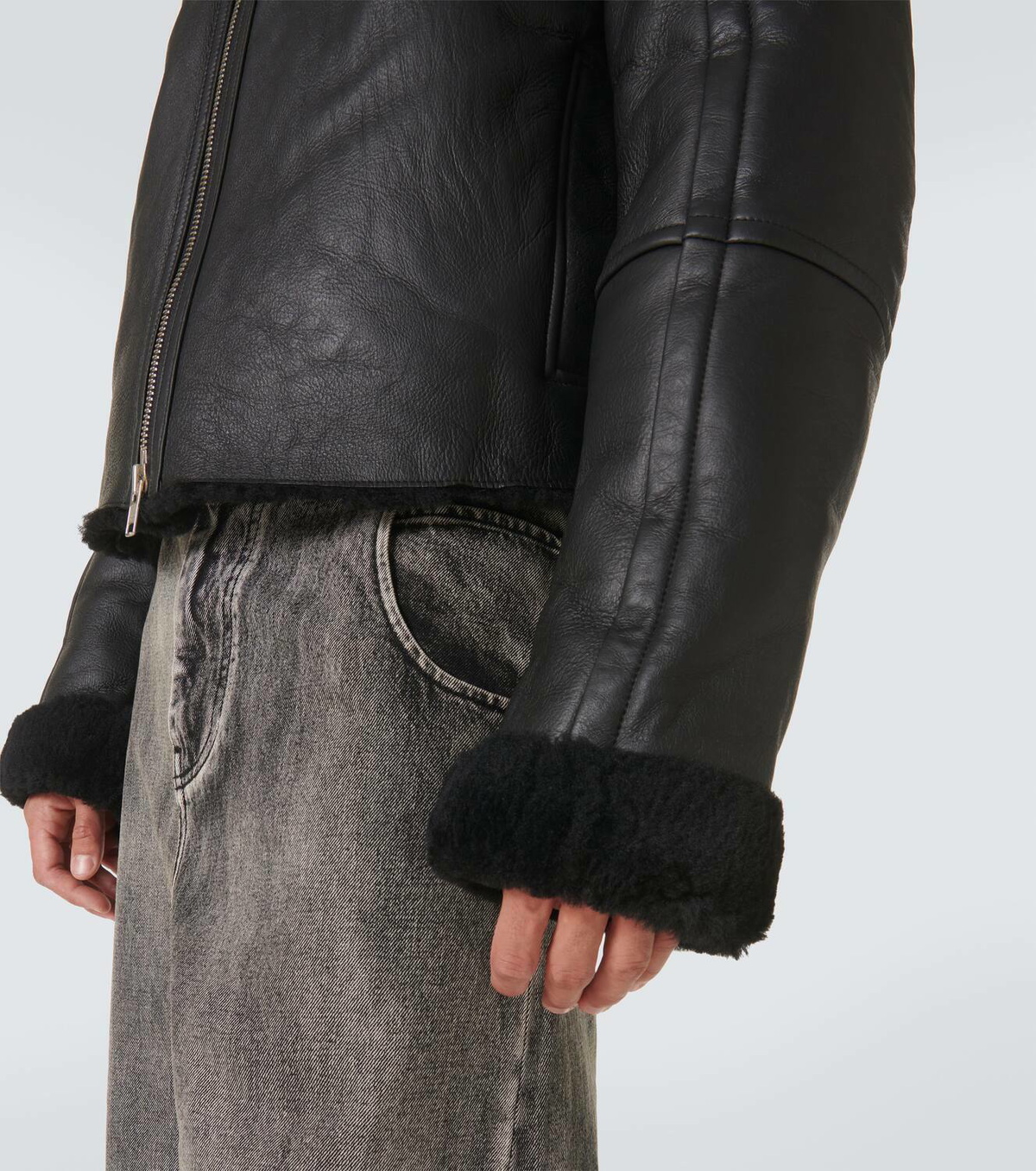 Entire Studios Shearling-lined leather jacket