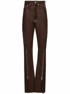 RICK OWENS - Bolan Banana Flared Leather Pants W/zips