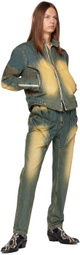 Juntae Kim Blue Embossed Denim Jacket