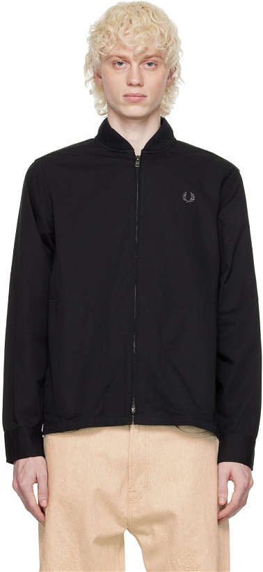 Photo: Fred Perry Black Embroidered Bomber Jacket