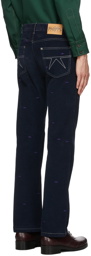 Phipps Navy Corduroy Straight-Leg Trousers