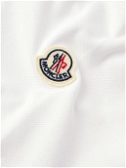 Moncler - Logo-Appliquéd Grosgrain-Trimmed Cotton-Piqué Polo Shirt - White