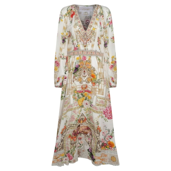 Photo: Camilla White And Pink Silk Dress
