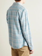 Faherty - The Surf Checked Organic Cotton-Flannel Shirt - Blue