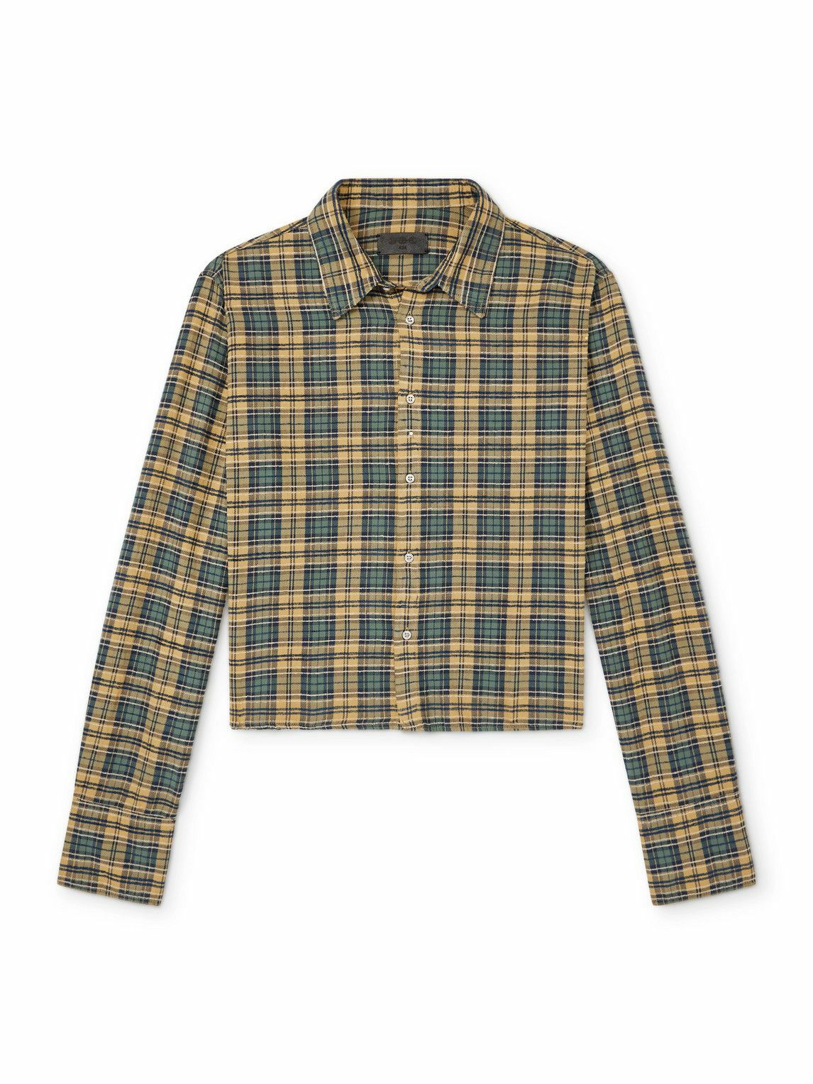 424 - HOORSENBUHS Checked Cotton-Blend Flannel Shirt - Yellow