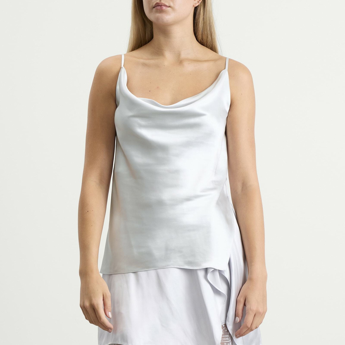 Acne Studios Women's Temi Shiny Satin Cami Top in Ice Blue