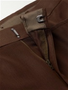 TOM FORD - Straight-Leg Wool and Silk-Blend Trousers - Brown