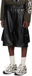 LU'U DAN Black Belted Faux-Leather Cargo Pants