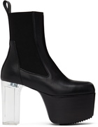 Rick Owens Black Leather Platform Boots