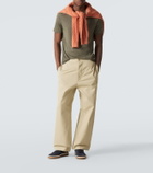 Loro Piana Tennis leather-trimmed suede sneakers