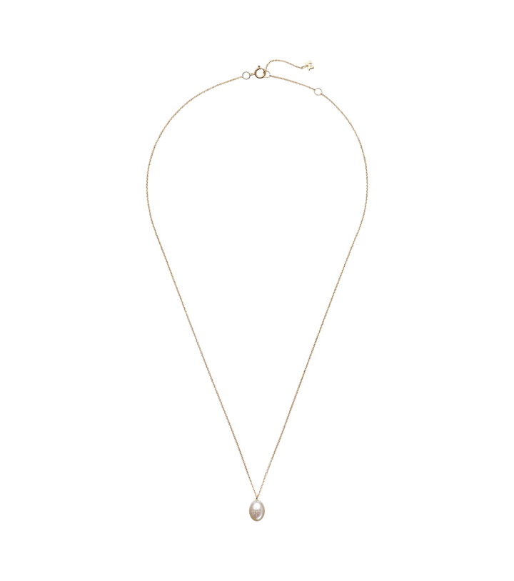 Photo: Mateo 14kt gold pendant necklace with pearl and diamond
