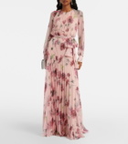 Erdem Floral pleated voile gown