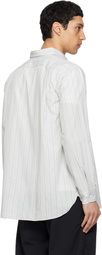 nanamica Gray Regular Collar Stripe Wind Shirt