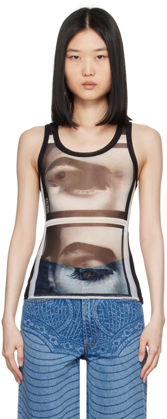 Photo: Jean Paul Gaultier Black 'The Eyes And Lips' Tank Top