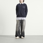 Acne Studios Men's Small Button Sweatshirt in Dark Navy