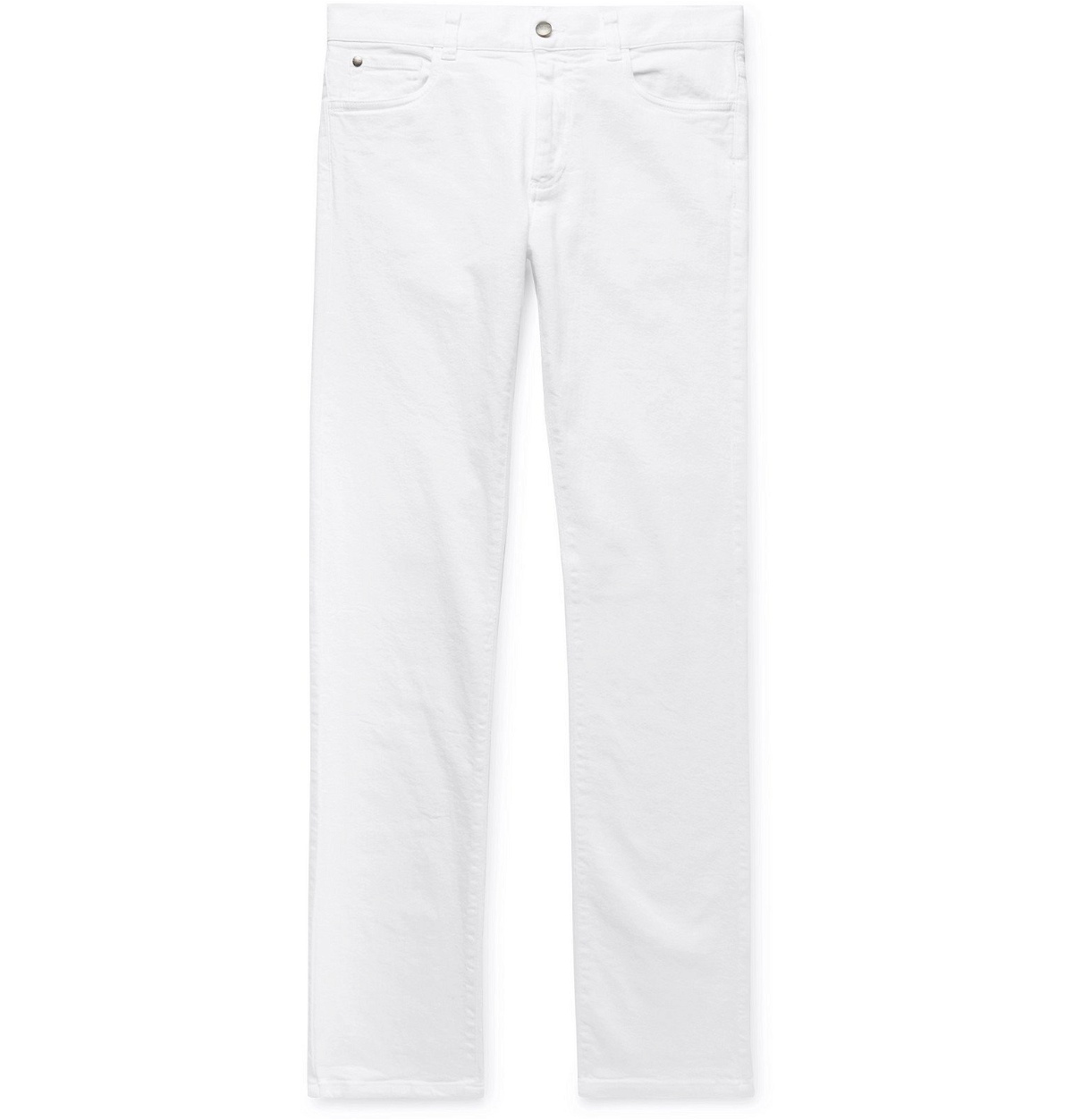 Canali - Slim-Fit Stretch-Cotton Twill Trousers - White Canali