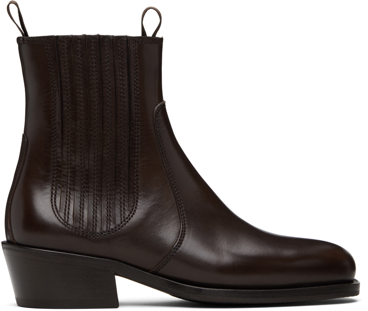 LEMAIRE Brown Vegetable-Tanned Chelsea Boots