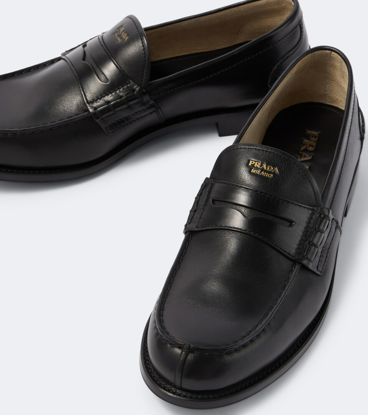 Prada Leather penny loafers