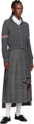 Thom Browne Gray Baby Cable Stitch Shawl Collar Cardigan