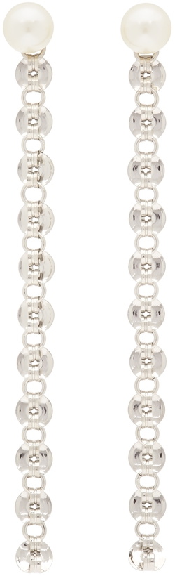 Photo: D'heygere Silver Pearl Post Stud Drop Earrings