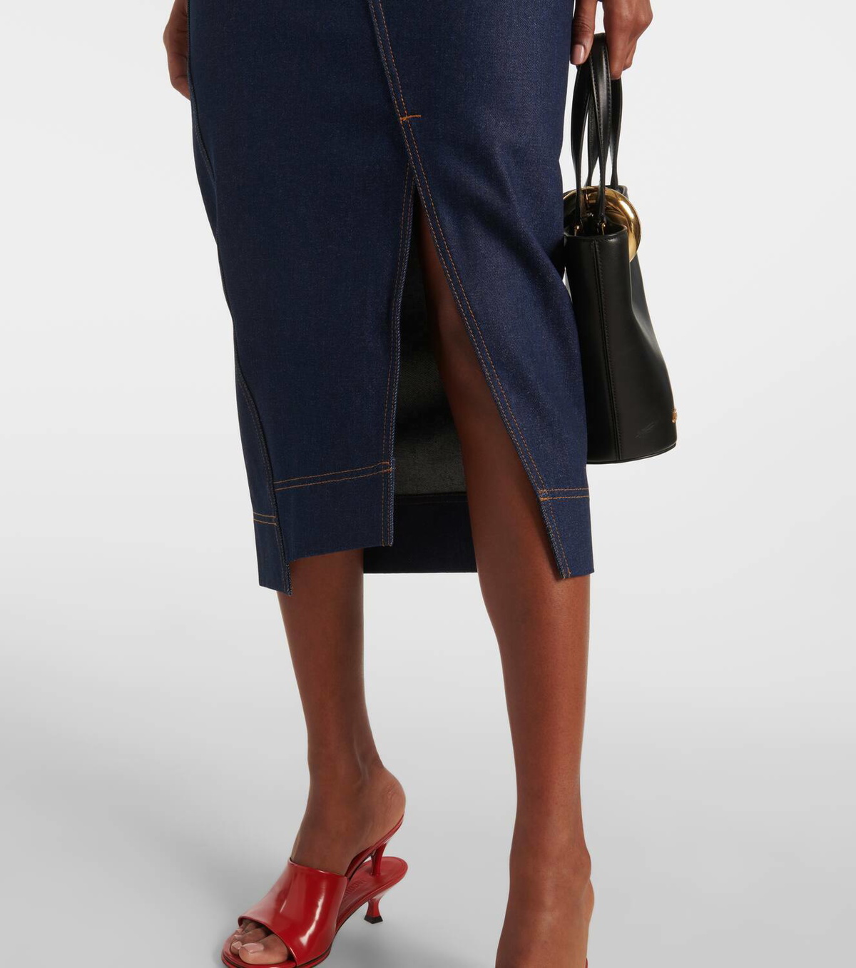 Jacquemus La Jupe de-Nîmes asymmetric denim midi skirt Jacquemus