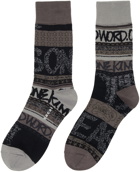 sacai Black & Gray Eric Haze Edition Stripe Socks