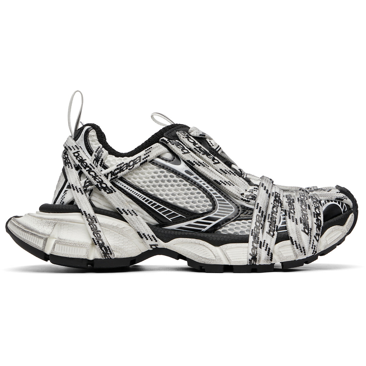 Balenciaga White & Black 3XL Extreme Laces Sneakers