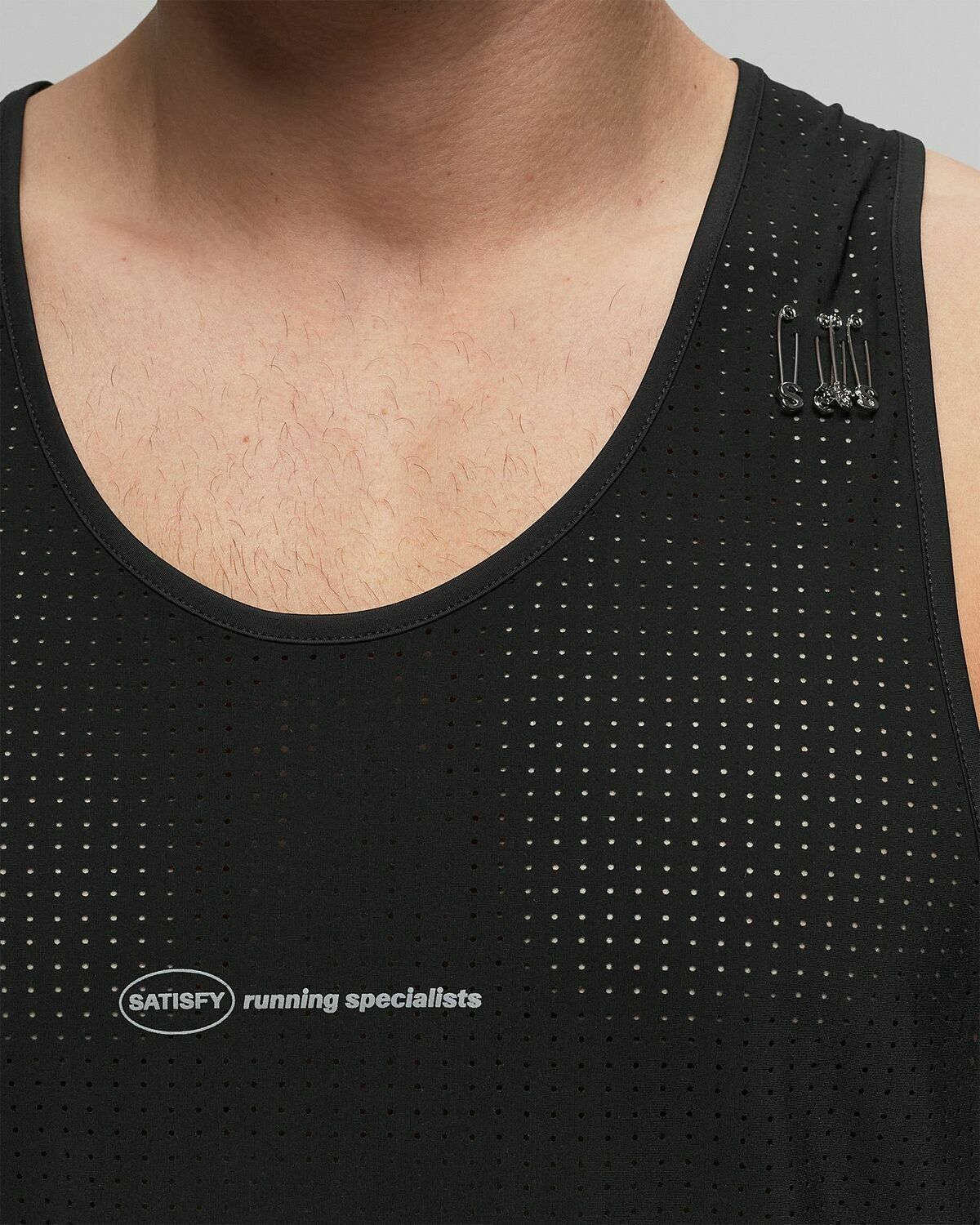 Satisfy Running Space-O Singlet Black Mens Tank Top Satisfy