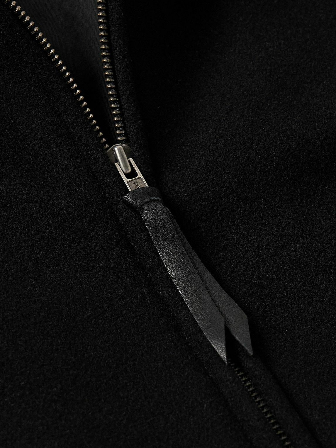 Golden Bear - Leather and Wool-Blend Felt Varsity Jacket - Black