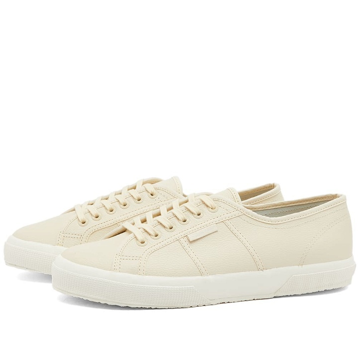 Photo: Superga Men's 2750 Tumbled Leather Sneakers in Beige