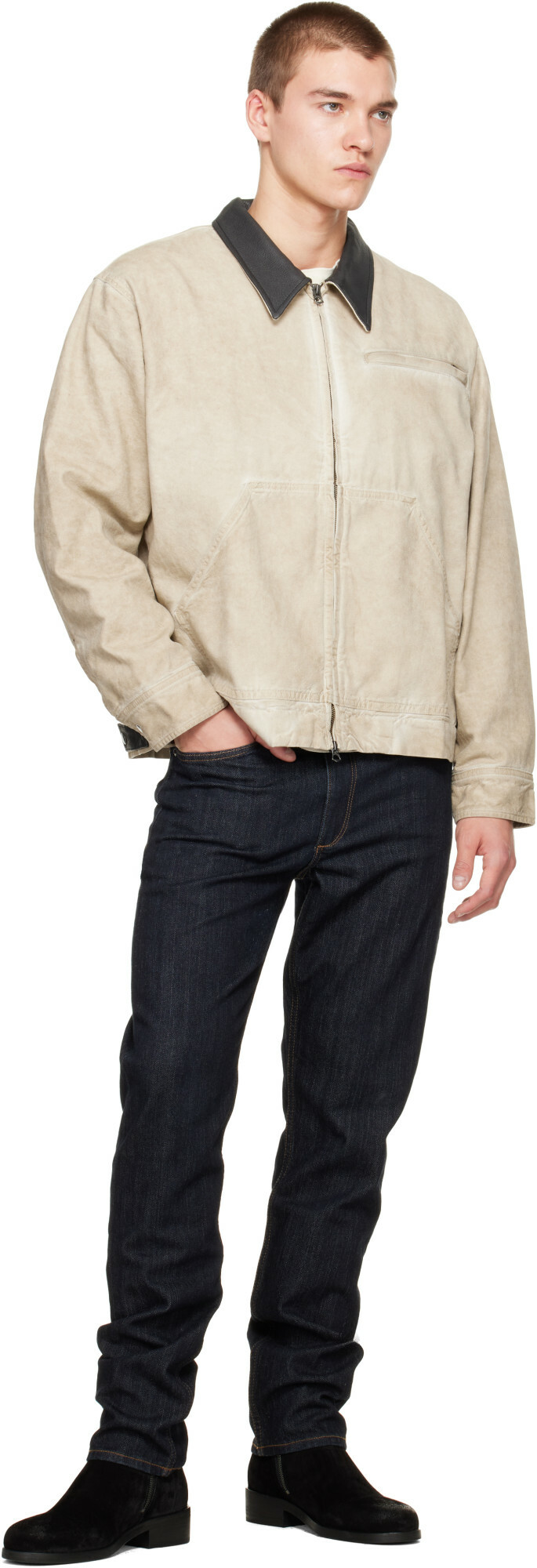 rag & bone Off-White Canvas Workwear Jacket