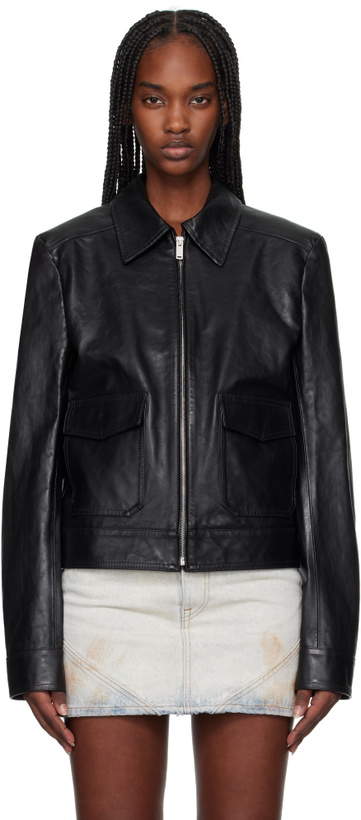 Photo: MM6 Maison Margiela Black Light Sport Leather Jacket
