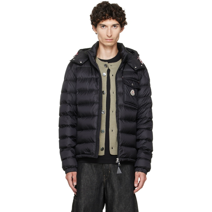 Photo: Moncler Black Verith Hooded Short Down Jacket
