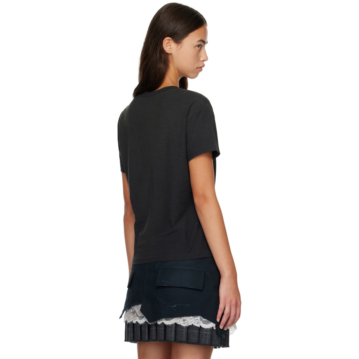 Acne Studios Black Printed Logo T-shirt
