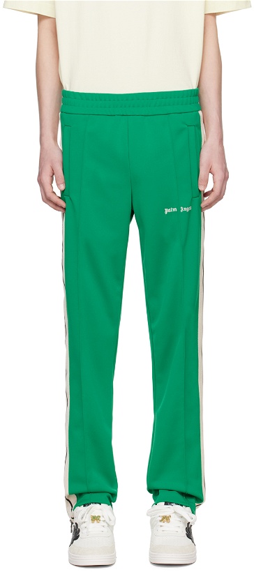 Photo: Palm Angels Green Striped Track Pants