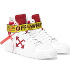 Off-White - Industrial Full-Grain Leather, Suede and Ripstop High-Top Sneakers - Men - White