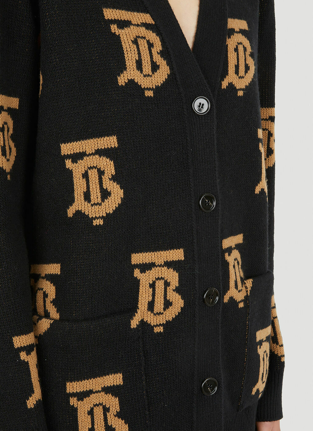 Women Cropped Monogram jacquard sweater Gold/Black