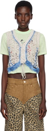 Andersson Bell Beige Western Lace-Up Knit Vest