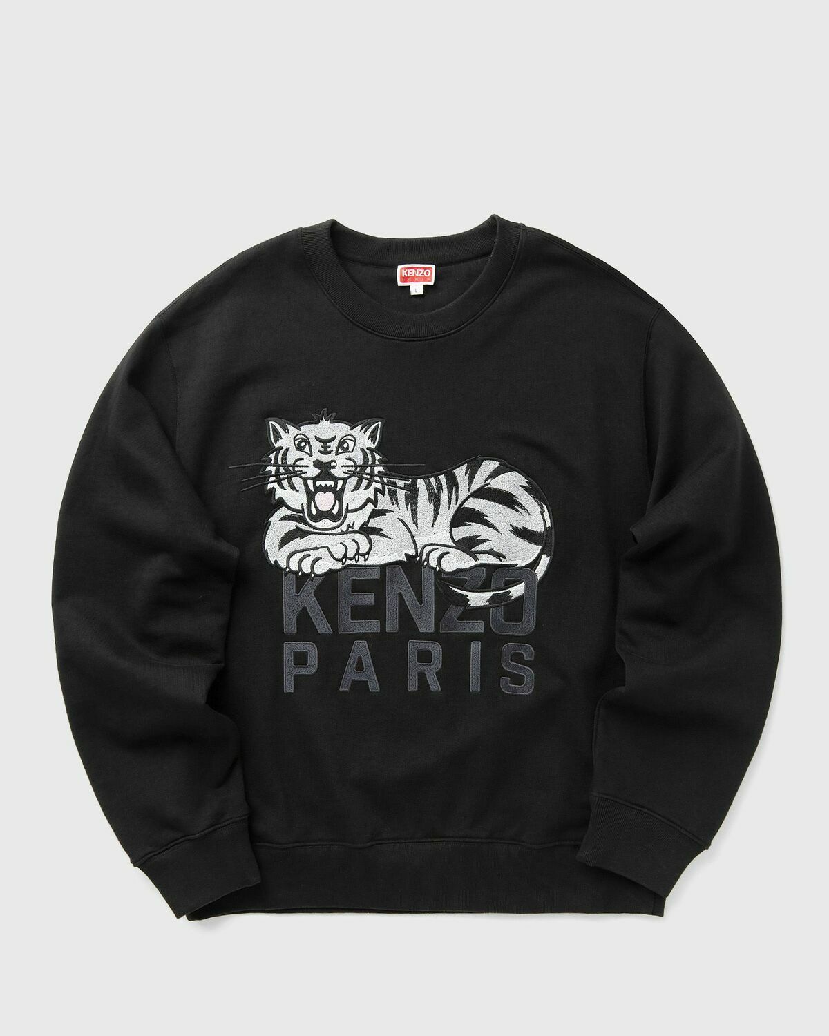 Kenzo KENZO HAPPY TIGER EMBROIDERED CLASSIC SWEATSHIRT Black Mens