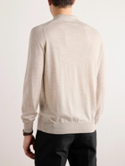 Brunello Cucinelli - Wool and Cashmere-Blend Polo Shirt - Neutrals