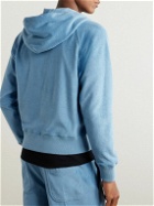 TOM FORD - Towelling Cotton-Terry Zip-Up Hoodie - Blue