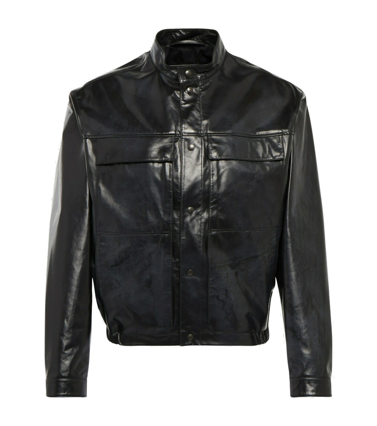 Lemaire Black Leather Shirt Jacket Lemaire