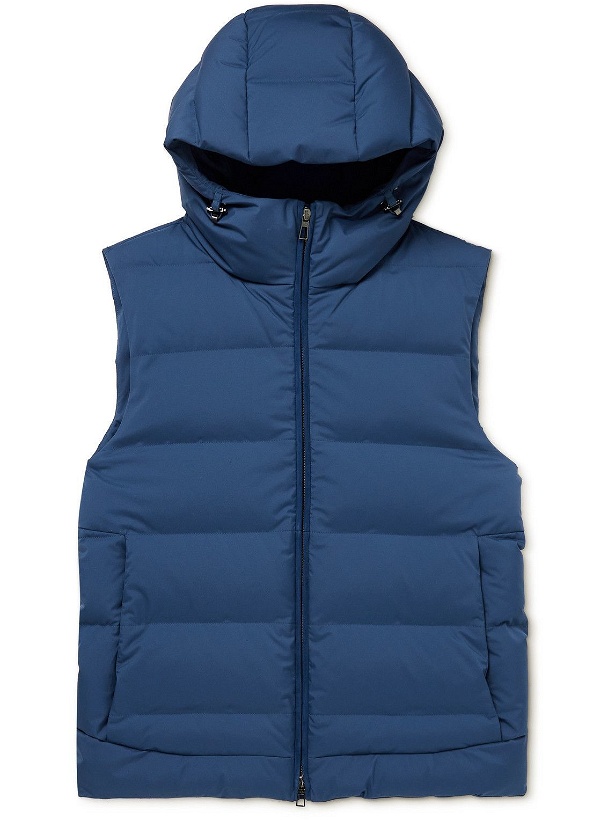 Photo: Loro Piana - Fillmore Slim-Fit Quilted Storm System Shell Hooded Down Gilet - Blue