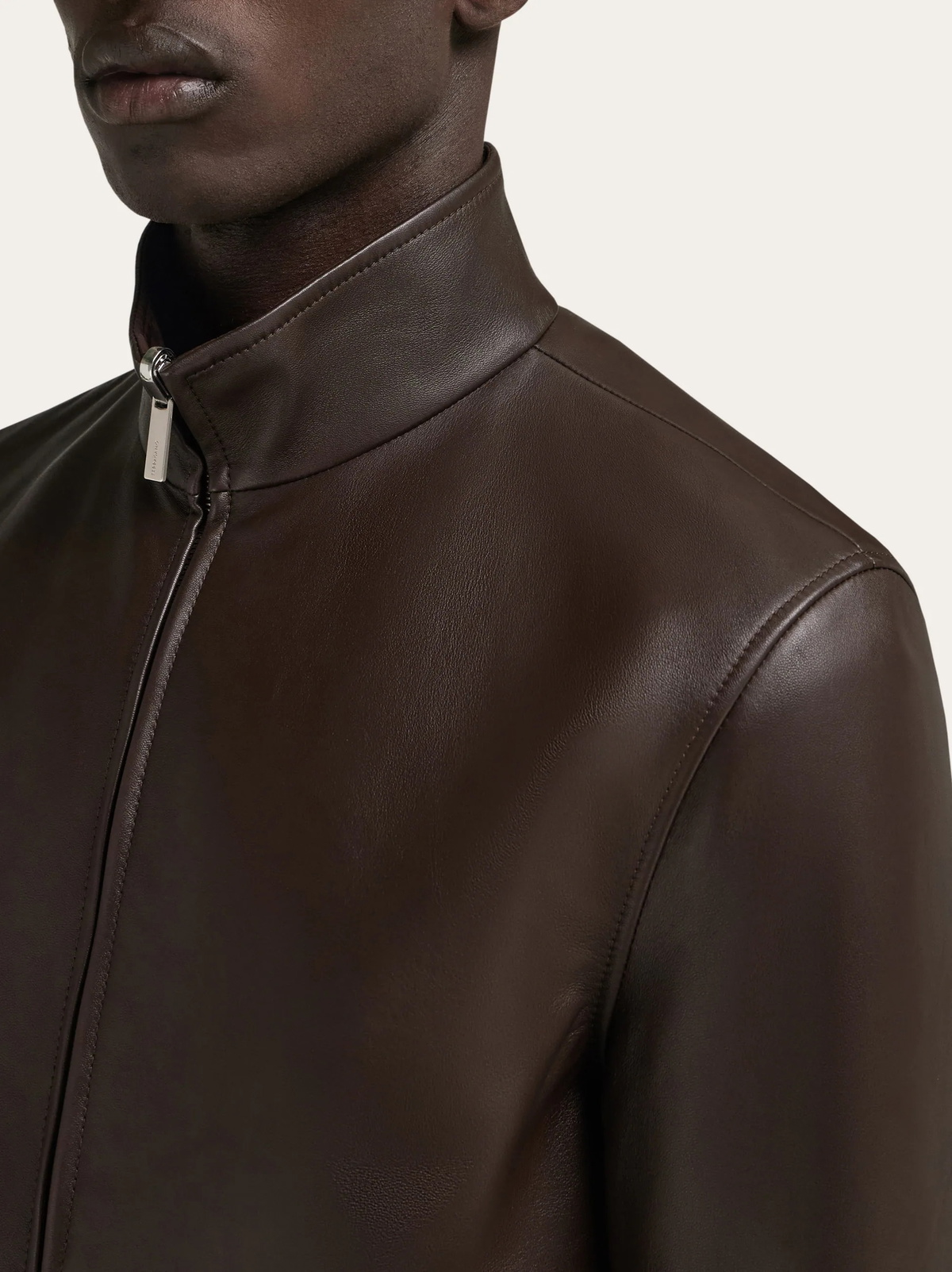 Ferragamo Mens Nappa leather blouson in Beige