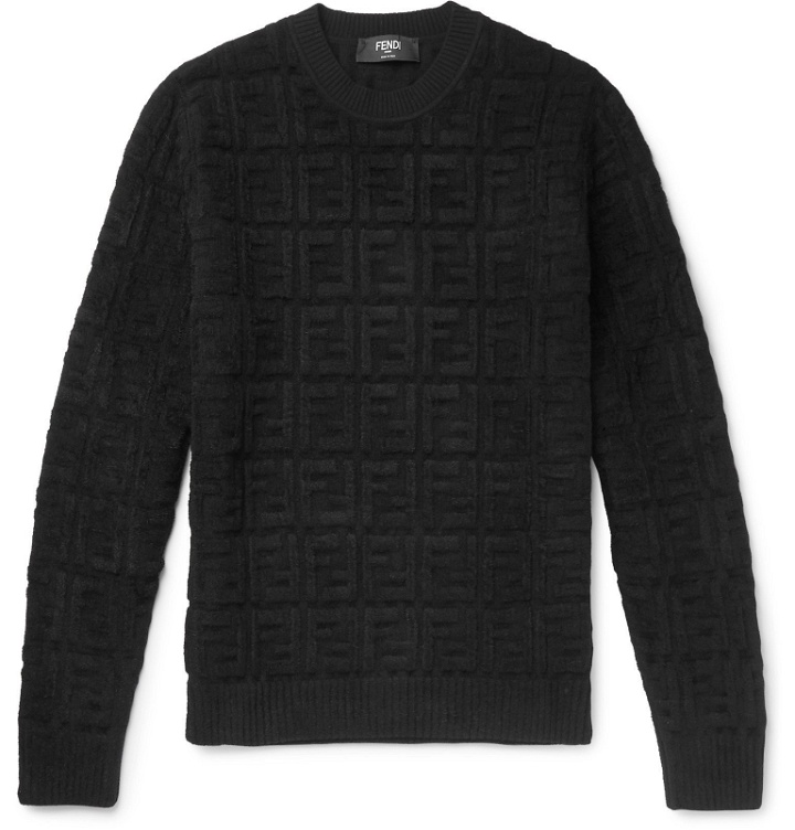 Photo: Fendi - Logo-Jacquard Chenille Sweater - Black