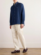 A.P.C. - Mathias Button-Down Collar Logo-Embroidered Denim Shirt - Blue