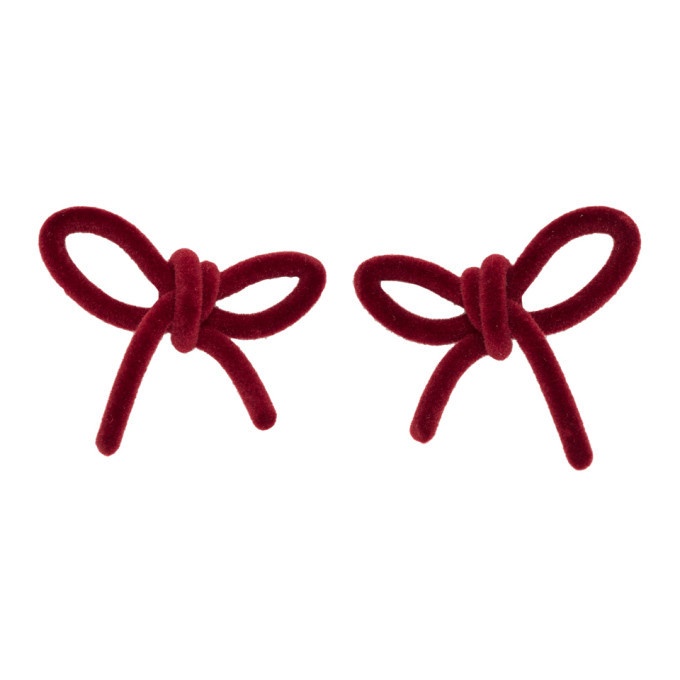 Shushu/Tong Red Velvet Bow Earrings