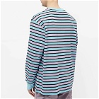 Noon Goons Men's Long Sleeve Mumma Stripe T-Shirt in Lavender/Turqoise